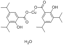 structure of CAS# 123334-28-1, Dicopper 2-Hydroxy-3,5-Di(Propan-2-Yl)Benzoate;Dicopper 2-Hydroxy-3,5-Diisopropyl-Benzoate;Dicopper 2-Hydroxy-3,5-Diisopropylbenzoate;Dicupric 2-Hydroxy-3,5-Diisopropyl-Benzoate