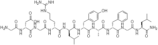 CAS#: 123338-11-4， Glycyl-D-alpha-Aspartylglycyl-D-Arginyl-D-Leucyl-D-Tyrosyl-L-Alanyl-D-Phenylalanylglycyl-L-Leucinamide
