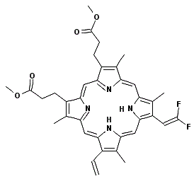 CAS 登录号：123386-99-2， 3(2),3(2)-二氟原卟啉二甲基酯