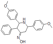 CAS#: 124069-17-6， (NE)-N-[2,6-Bis(4-Methoxyphenyl)-3-Phenylpiperidin-4-Ylidene]Hydroxylamine