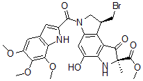 CAS#: 124325-94-6， Methyl (2R,8S)-8-(Bromomethyl)-4-Hydroxy-2-Methyl-1-Oxo-6-(5,6,7-Trimethoxy1h-Indole-2-Carbonyl)-7,8-Dihydro-3H-Pyrrolo[3,2-e]Indole-2-Carboxylate