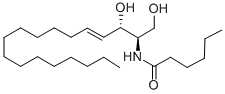 structure of CAS# 124753-97-5, N-(1,3-Dihydroxyoctadec-4-En-2-Yl)Hexanamide;N-[(E)-1,3-Dihydroxyoctadec-4-En-2-Yl]Hexanamide;N-[2-Hydroxy-1-(Hydroxymethyl)Heptadec-3-Enyl]Hexanamide;N-[(E)-2-Hydroxy-1-(Hydroxymethyl)Heptadec-3-Enyl]Hexanamide