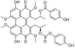 CAS#: 124857-59-6， 1-[3,10-Dihydroxy-12-[2-(4-Hydroxybenzoyl)Oxypropyl]-2,6,7,11-Tetramethoxy-4,9-Dioxoperylen-1-Yl]Propan-2-Yl 4-Hydroxybenzoate