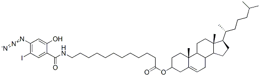CAS#: 125108-88-5， (3beta)-Cholest-5-en-3-ol 12-((4-azido-2-hydroxy-5-(iodo-125I)benzoyl)amino)dodecanoate