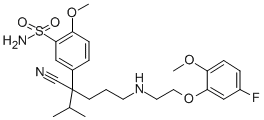 CAS#: 125153-61-9， 5-[3-Cyano-6-[2-(5-Fluoro-2-Methoxyphenoxy)Ethylamino]-2-Methylhexan-3-Yl]-2-Methoxybenzenesulfonamide