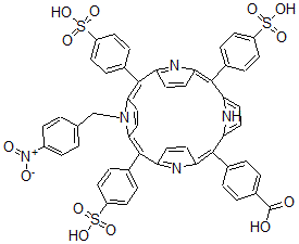 CAS#: 125295-40-1， N-4-Nitrobenzyl-5-(4-Carboxyphenyl)-10,15,20-Tris(4-Sulfophenyl)Porphine