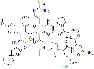 CAS#: 125443-55-2， N,N-Diethylamide 1-(1-Mercaptocyclohexaneacetic Acid)-2-O-Methyl-Tyr-4-Glutamic Acid (gamma-N,N-Diethylamide)-8-Arg-Vasopressin