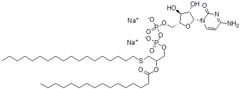 CAS#: 125592-28-1， 1-beta-Arabinofuranosylcytosine 5'-diphosphate-1-octadecyl-2-O-palmitoyl-1-thioglycerol disodium salt