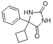 structure of CAS# 125650-44-4, 5-Cyclobutyl-5-Phenylhydantoin;5-Cyclobutyl-5-Phenyl-Imidazolidine-2,4-Dione;5-Cyclobutyl-5-Phenyl-Hydantoin;Nsc125690