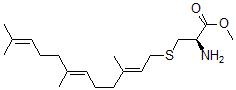 CAS 登录号：125741-64-2， 甲基(2R)-2-氨基-3-(3,7,11-三甲基十二碳-2,6,10-三烯基硫基)丙酸酯