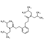 structure of CAS# 125769-67-7, 1,2-Phenylenebis(Methylene) Bis(Diisobutylcarbamodithioate);Copper(II) ionophore I;o-XBDiBDTC;o-Xylylenebis(N,N-diisobutyldithiocarbamate)