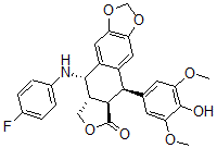 CAS#: 125830-36-6， (5S,5aS,8aR,9R)-5-[(4-Fluorophenyl)Amino]-9-(4-Hydroxy-3,5-Dimethoxy-Phenyl)-5a,6,8a,9-Tetrahydro-5H-Isobenzofurano[5,6-f][1,3]Benzodioxol-8-One