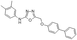 CAS 登录号：126006-86-8， N-(3,4-二甲基苯基)-5-[(4-苯基苯氧基)甲基]-1,3,4-恶二唑-2-胺