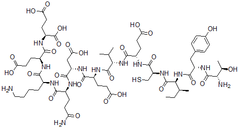 CAS#: 126144-46-5， Threonyl-tyrosyl-isoleucyl-cysteinyl-glutamyl-valyl-glutamyl-aspartyl-glutaminyl-lysyl-glutamyl-glutamic acid
