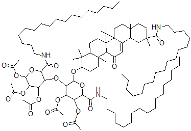 CAS#: 126145-75-3， (3-beta,20-beta)-29-(heptadecylamino)-11,29-dioxoolean-12-en-3-yl N-heptadecyl-2-O-(2,3,4-tri-O-acetyl-N-heptadecyl-beta-D-glucopyranuronamidosyl)-alpha-D-Glucopyranosiduronamide 3,4-diacetate