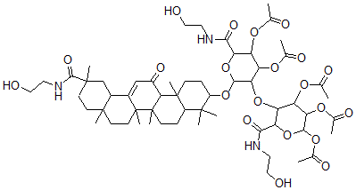 CAS#: 126145-79-7， (3-beta,20-beta)-29-((2-hydroxyethyl)amino)-11,29-dioxoolean-12-en-3-yl N-(2-hydroxyethyl)-2-O-(2,3,4-tri-O-acetyl-N-(2-hydroxyethyl)-beta-D-glucopyranuronamidosyl)-alpha-D-Glucopyranosiduronamide 3,4-diacetate