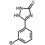 structure of CAS# 126651-85-2, 5-(3-Bromophenyl)-1H-1,2,4-Triazole-3-Thiol;3-(3-bromophenyl)-1,2,4-triazoline-5-thione;3-(3-bromophenyl)-1H-1,2,4-triazole-5(4H)-thione;5-(3-Bromo-phenyl)-2,4-dihydro-[1,2,4]triazole-3-thione