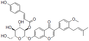 CAS#: 126654-66-8， [(2S,3R,4S,5S,6R)-4,5-Dihydroxy-6-(Hydroxymethyl)-2-[3-[4-Methoxy-3-(3-Methylbut-2-Enyl)Phenyl]-4-Oxochromen-7-Yl]Oxyoxan-3-Yl] (E)-3-(4-Hydroxyphenyl)Prop-2-Enoate