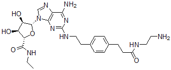 CAS#: 126828-50-0， (2S,3S,4R,5R)-5-[6-Amino-2-[2-[4-[3-(2-Aminoethylamino)-3-Oxopropyl]Phenyl]Ethylamino]Purin-9-Yl]-N-Ethyl-3,4-Dihydroxyoxolane-2-Carboxamide