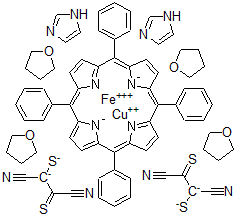 CAS#: 127203-07-0， Bis(Imidazole)(5,10,15,20-Tetraphenylporphinato)Iron(III) Bis(1,2-Dicyanoethylenedithiolato)Cuprate(III) Tetrakis(Tetrahydrofuran)