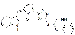 CAS#: 127227-38-7， S-[[5-[(4E)-4-(1H-Indol-3-Ylmethylidene)-2-Methyl-5-Oxoimidazol-1-Yl]-1,3,4-Thiadiazol-2-Yl]] 2-[(2-Methylphenyl)Amino]Ethanethioate
