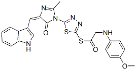 CAS#: 127227-42-3， S-[[5-[(4E)-4-(1H-Indol-3-Ylmethylidene)-2-Methyl-5-Oxoimidazol-1-Yl]-1,3,4-Thiadiazol-2-Yl]] 2-[(4-Methoxyphenyl)Amino]Ethanethioate