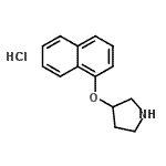 structure of CAS# 127342-09-0, 3-(1-Naphthyloxy)Pyrrolidine Hydrochloride (1:1);1-Naphthyl 3-pyrrolidinyl ether hydrochloride;MFCD09879246