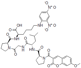 CAS#: 127376-94-7， N6-(2,4-dinitrophenyl)-N2-(1-(N-(N-(1-((7-methoxy-2-oxo-2H-1-benzopyran-3-yl)carbonyl)-L-prolyl)-L-leucyl)glycyl)-L-prolyl)-D-Lysine