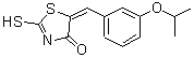 structure of CAS# 127378-77-2, (5E)-5-(3-Isopropoxybenzylidene)-2-Sulfanyl-1,3-Thiazol-4(5H)-One;(5E)-5-(3<wbr>-Isopropo<wbr>xybenzyli<wbr>dene)-2-m<wbr>ercapto-1<wbr>,3-thiazo<wbr>l-4(5H)-o<wbr>ne;(5E)-5-[3<wbr>-(propan-<wbr>2-yloxy)b<wbr>enzyliden<wbr>e]-2-sulf<wbr>anyl-1,3-<wbr>thiazol-4<wbr>(5H)-one;5-{[3-(me<wbr>thylethox<wbr>y)phenyl]<wbr>methylene<wbr>}-2-sulfa<wbr>nyl-1,3-t<wbr>hiazolin-<wbr>4-one