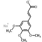 结构式 CAS# 127427-04-7, 钠(2E)-3-(3,4,5-三甲氧基苯基)丙烯酸酯