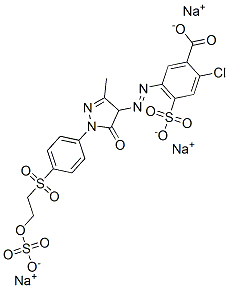 CAS#: 12769-09-4， Trisodium 2-Chloro-5-[[4,5-Dihydro-3-Methyl-5-Oxo-1-[4-[[2-(Sulphonatooxy)Ethyl]Sulphonyl]Phenyl]-1H-Pyrazol-4-Yl]Azo]-4-Sulphonatobenzoate