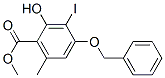 CAS 登录号：127725-14-8， 甲基4-苄氧基-2-羟基-3-碘-6-甲基苯甲酸酯