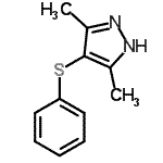 结构式 CAS# 127788-13-0, 3,5-二甲基-4-(苯基硫基)-1H-吡唑