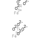 structure of CAS# 12789-64-9, Iron(III) titanium oxide;diferric; oxygen(-2) anion; titanium(+4) cation;Iron titanium oxide (FeTiO3);Iron titanium trioxide