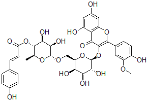CAS#: 128533-13-1， [(2S,3R,4S,5R,6R)-6-[[(2R,3R,4S,5R,6S)-6-[5,7-Dihydroxy-2-(4-Hydroxy-3-Methoxyphenyl)-4-Oxochromen-3-Yl]Oxy-3,4,5-Trihydroxyoxan-2-Yl]Methoxy]-4,5-Dihydroxy-2-Methyloxan-3-Yl] (E)-3-(4-Hydroxyphenyl)Prop-2-Enoate