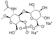 CAS 登录号：128553-04-8， (2S,3S,4S,5R,6R)-6-[(2R,3R,4R,5R,6R)-5-乙酰氨基-2-(羟基甲基)-6-甲氧基-3-磺酸氧基四氢吡喃-4-基]氧基-3,4,5-三羟基四氢吡喃-2-羧酸二钠