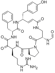 CAS#: 129033-04-1， 3-((4-Amino-5-(4-hydroxyphenyl)-1-oxo-2-pentenyl)amino)-N-formyl-L-alanyl-D-prolyl-6-((aminoiminomethyl)amino)-2-oxo-3-aminohexanoyl-L-phenylalanine cyclic (4-1)-peptide
