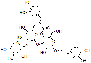 CAS#: 129097-46-7， 3,4-Dihydroxy-beta-phenylethoxy-O-beta-xylopyranosyl-(1-2)-alpha-rhamnopyranosyl-(1-3)-4-O-caffeoyl-beta-glucopyranoside