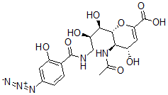CAS#: 129178-63-8， (4S,5R,6R)-5-Acetamido-6-[(1R,2R)-3-[(4-Azido-2-Hydroxybenzoyl)Amino]-1,2-Dihydroxypropyl]-4-Hydroxy-5,6-Dihydro-4H-Pyran-2-Carboxylic Acid