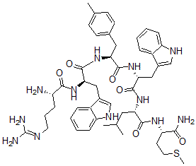 CAS#: 129244-81-1， L-arginyl-D-tryptophyl-4-methyl-L-phenylalanyl-D-tryptophyl-L-leucyl-L-Methioninamide