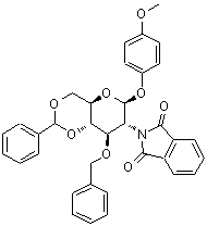 structure of CAS# 129575-88-8, 4-Methoxyphenyl 3-O-Benzyl-4,6-O-Benzylidene-2-Deoxy-2-(1,3-Dioxo-1,3-Dihydro-2H-Isoindol-2-Yl)-beta-D-Glucopyranoside;4-Methoxy<wbr>phenyl 3-<wbr>O-benzyl-<wbr>4,6-O-ben<wbr>zylidene-<wbr>2-deoxy-2<wbr>-phthalim<wbr>ido-b-D-g<wbr>lucopyran<wbr>oside;4-Methoxy<wbr>phenyl 3-<wbr>O-Benzyl-<wbr>4,6-O-ben<wbr>zylidene-<wbr>2-deoxy-2<wbr>-phthalim<wbr>ido-β-D-g<wbr>lucopyran<wbr>oside