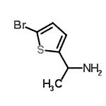 structure of CAS# 129605-38-5, 1-(5-Bromo-2-Thienyl)Ethanamine;1-(5-bromo-2-thienyl)ethylamine;1-(5-Bromothien-2-yl)ethanamine;1-(5-bromothiophen-2-yl)ethan-1-amine