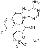 structure of CAS# 129735-01-9, 8-[(4-Chlorophenyl)Thio]-Adenosine Cyclic 3',5'-[Hydrogen (R)-Phosphorothioate];8-(4-Chlorophenylthio)Adenosine-3’,5’-Cyclicmonophosphorothioate,Spisomer(Sp-8-Cpt-Camps),Sodi;8-(4-CHLOROPHENYLTHIO)ADENOSINE-3',5'-CYCLIC MONOPHOSPHOROTHIOATE, RP-ISOMER SODIUM SALT;8-(4-CHLOROPHENYLTHIO)ADENOSINE-3',5'-CYCLIC MONOPHOSPHOROTHIOATE, RP-ISOMER