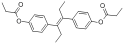 structure of CAS# 130-80-3, [4-[(E)-4-(4-Propanoyloxyphenyl)Hex-3-En-3-Yl]Phenyl] Propanoate;[4-[4-(4-Propanoyloxyphenyl)Hex-3-En-3-Yl]Phenyl] Propanoate;[4-[(E)-1-Ethyl-2-(4-Propanoyloxyphenyl)But-1-Enyl]Phenyl] Propanoate;[4-[1-Ethyl-2-(4-Propanoyloxyphenyl)But-1-Enyl]Phenyl] Propanoate