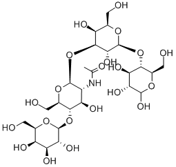structure of CAS# 13007-32-4, Lacto-N-Neotetraose;N-[(2S,3R,4R,5S,6R)-2-[(2R,3S,4S,5R,6S)-3,5-Dihydroxy-2-(Hydroxymethyl)-6-[(2R,3S,4R,5R,6R)-4,5,6-Trihydroxy-2-(Hydroxymethyl)Tetrahydropyran-3-Yl]Oxy-Tetrahydropyran-4-Yl]Oxy-5-Hydroxy-6-(Hydroxymethyl)-4-[(2R,3R,4S,5R,6R)-3,4,5-Trihydroxy-6-(Hydroxymethyl)Tetrahydropyran-2-Yl]Oxy-Tetrahydropyran-3-Yl]Acetamide;N-[(2S,3R,4R,5S,6R)-2-[[(2R,3S,4S,5R,6S)-3,5-Dihydroxy-2-(Hydroxymethyl)-6-[[(2R,3S,4R,5R,6R)-4,5,6-Trihydroxy-2-(Hydroxymethyl)-3-Tetrahydropyranyl]Oxy]-4-Tetrahydropyranyl]Oxy]-5-Hydroxy-6-(Hydroxymethyl)-4-[[(2R,3R,4S,5R,6R)-3,4,5-Trihydroxy-6-(Hydroxymethyl)-2-Tetrahydropyranyl]Oxy]-3-Tetrahydropyranyl]Acetamide;N-[(2S,3R,4R,5S,6R)-2-[(2R,3S,4S,5R,6S)-3,5-Dihydroxy-2-Methylol-6-[(2R,3S,4R,5R,6R)-4,5,6-Trihydroxy-2-Methylol-Tetrahydropyran-3-Yl]Oxy-Tetrahydropyran-4-Yl]Oxy-5-Hydroxy-6-Methylol-4-[(2R,3R,4S,5R,6R)-3,4,5-Trihydroxy-6-Methylol-Tetrahydropyran-2-Yl]Oxy-Tetrahydropyran-3-Yl]Acetamide