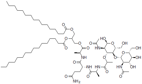 CAS#: 130114-83-9， N-Acetylmuramyl-alanyl-isoglutaminyl-alanyl-glycerol dipalmitoyl-N-Acetylglucosamine