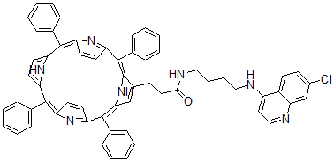 CAS#: 130170-25-1， N-(4-((7-Chloro-4-Quinolinyl)Amino)Butyl)-5,10,15,20-Tetraphenyl-21H,23H-Porphine-2-Propanamide