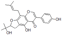 CAS#: 130289-28-0， 4-Hydroxy-6-(4-Hydroxyphenyl)-2-(2-Hydroxypropan-2-Yl)-9-(3-Methylbut-2-Enyl)-2,3-Dihydrofuro[3,2-g]Chromen-5-One