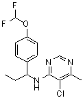 CAS#: 130339-07-0， 5-Chloro-N-{1-[4-(Difluoromethoxy)Phenyl]Propyl}-6-Methyl-4-Pyrimidinamine