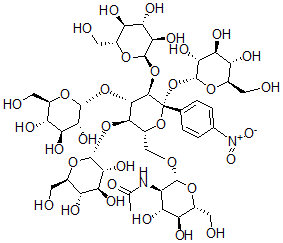 CAS#: 130342-76-6， N-[(2R,3R,4R,5S,6R)-4,5-Dihydroxy-6-(Hydroxymethyl)-2-[[(2R,3R,4S,5R,6R)-6-(4-Nitrophenyl)-3,4,5,6-Tetrakis[[(2R,3R,4S,5S,6R)-3,4,5-Trihydroxy-6-(Hydroxymethyl)Oxan-2-Yl]Oxy]Oxan-2-Yl]Methoxy]Oxan-3-Yl]Acetamide